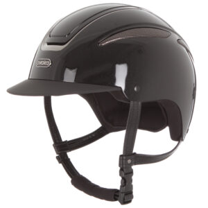 Evoke Callisto Classic Peak Riding Helmet - Metallic Black/Gunmetal