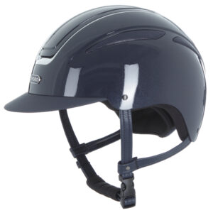 Evoke Callisto Classic Peak Riding Helmet - Metallic Navy/Chrome