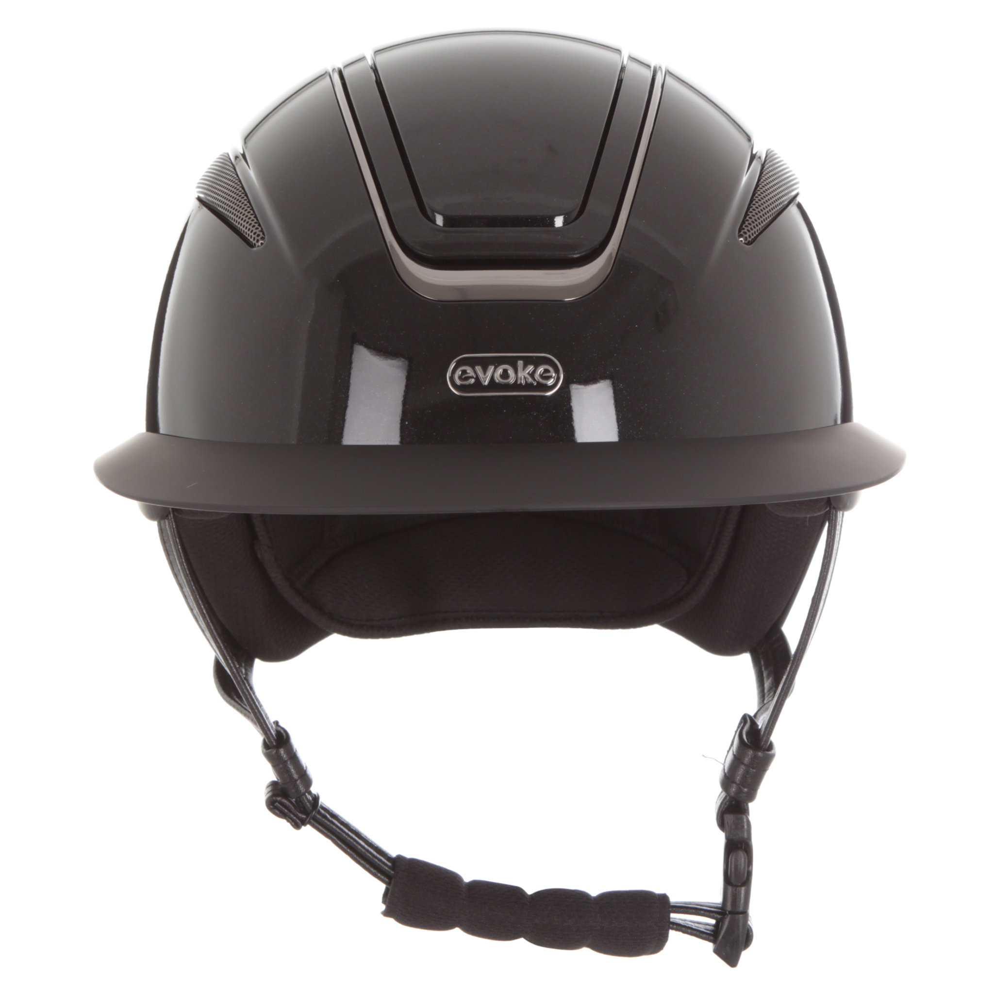 Evoke Callisto Wide Peak Riding Helmet - Metallic Black/Gunmetal - Image 2