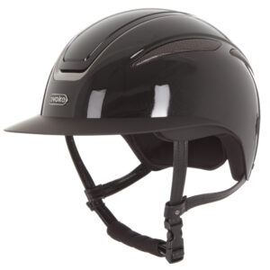 Evoke Callisto Wide Peak Riding Helmet - Metallic Black/Gunmetal
