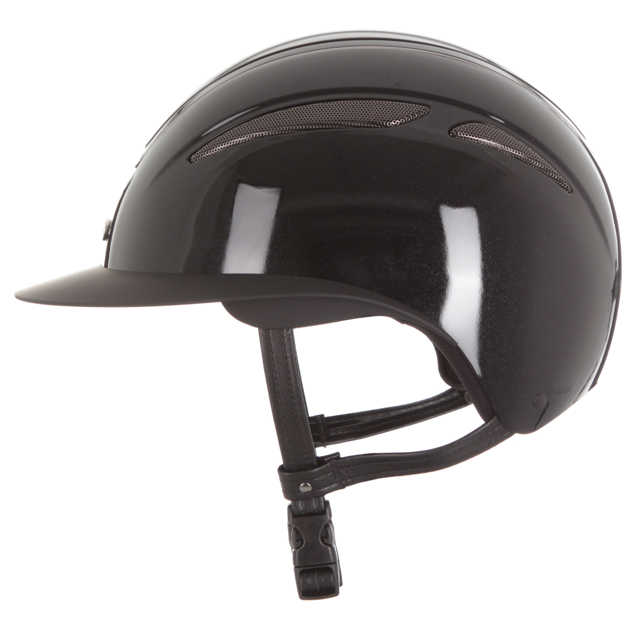 Evoke Callisto Wide Peak Riding Helmet - Metallic Black/Gunmetal - Image 3