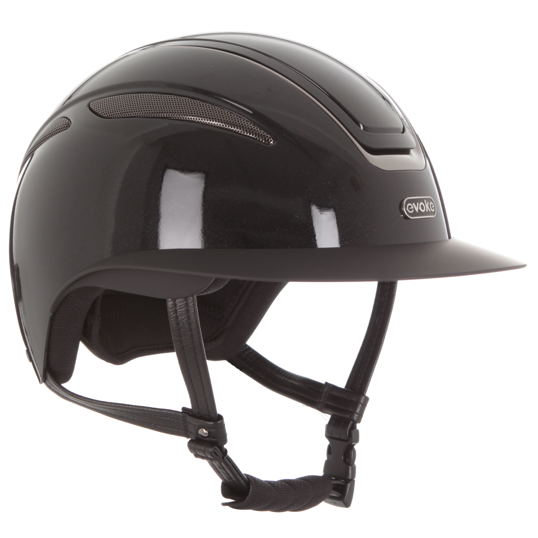 Evoke Callisto Wide Peak Riding Helmet - Metallic Black/Gunmetal - Image 5