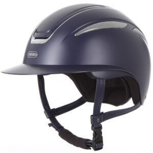 Evoke Callisto Wide Peak Riding Helmet - Navy/Chrome