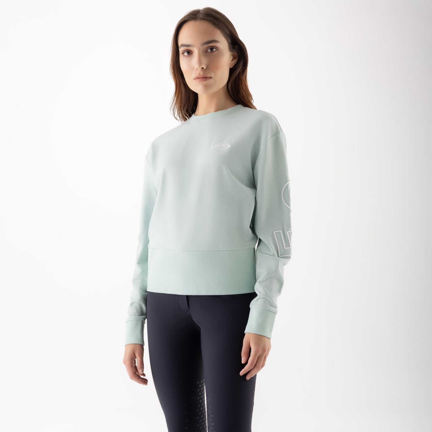Equiline Womens Crewneck Sweater EqCarly - Surf Green