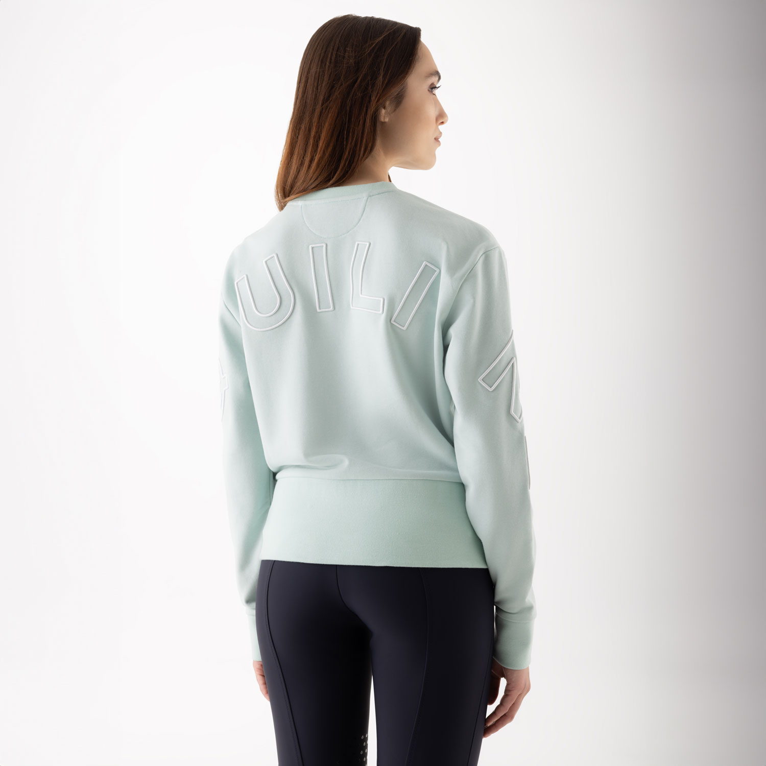 Equiline Womens Crewneck Sweater EqCarly - Surf Green - Image 5