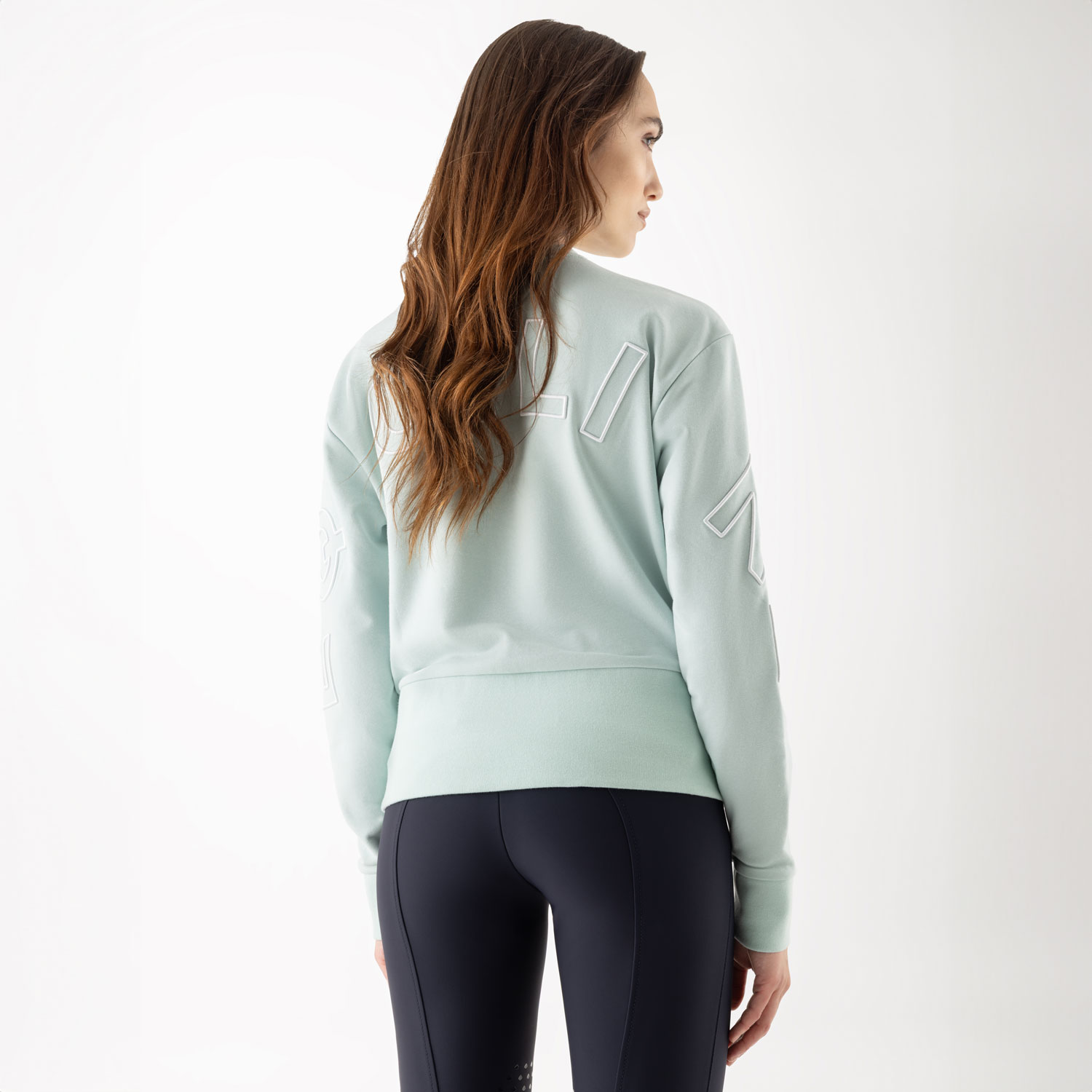 Equiline Womens Crewneck Sweater EqCarly - Surf Green - Image 4