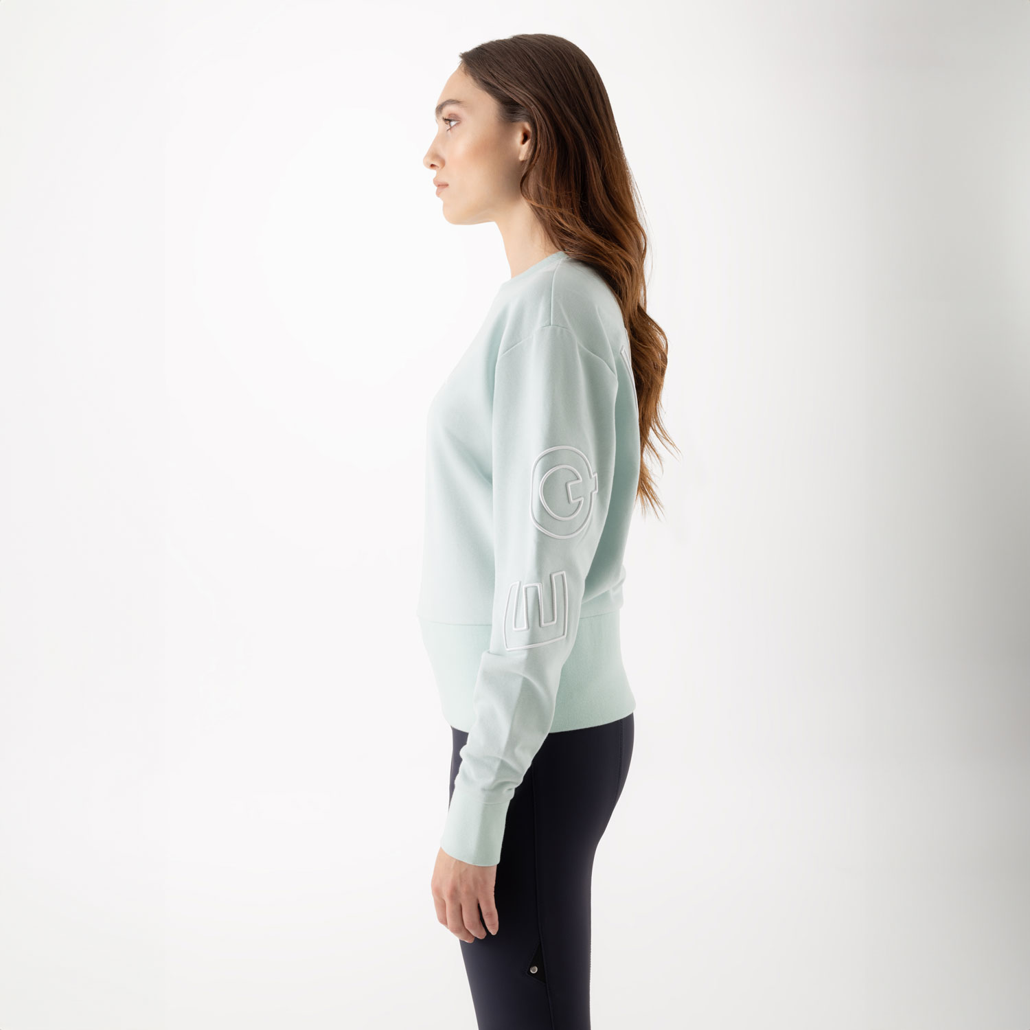 Equiline Womens Crewneck Sweater EqCarly - Surf Green - Image 6
