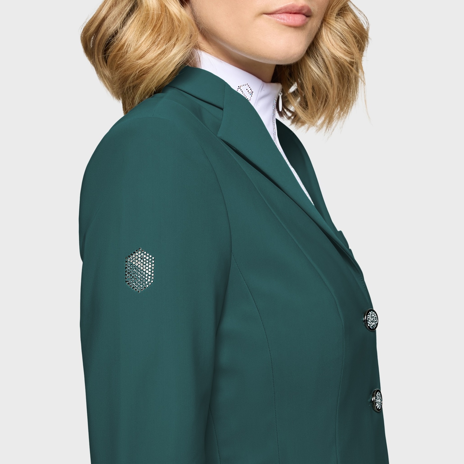 Samshield Womens Competition Jacket Victorine Crystal Fabric SS26 - Hunter Green - Image 3