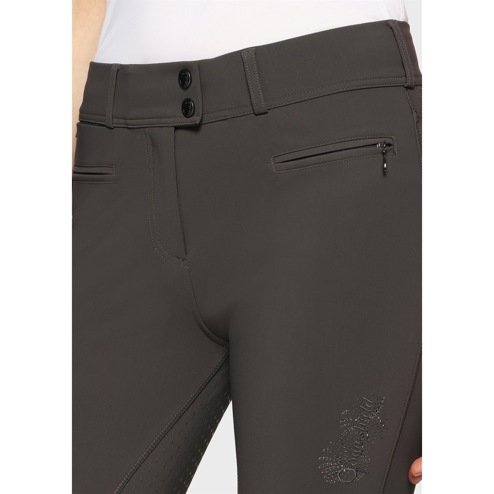 Samshield Womens Full Grip Breeches Capucine Crystal Ferna - Magnet - Image 3
