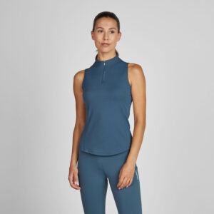 Eskadron Womens Half Zip Tank Top - Ocean