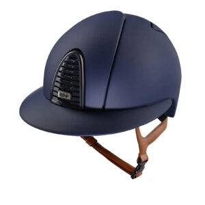 KEP Cromo 2.0 Matt Riding Helmet - Polo Peak - Navy/Beige Chinstrap