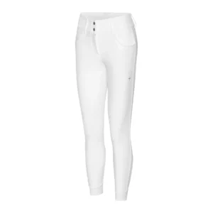 Trolle Womens Athletic High Waist Knee Grip Breeches - White