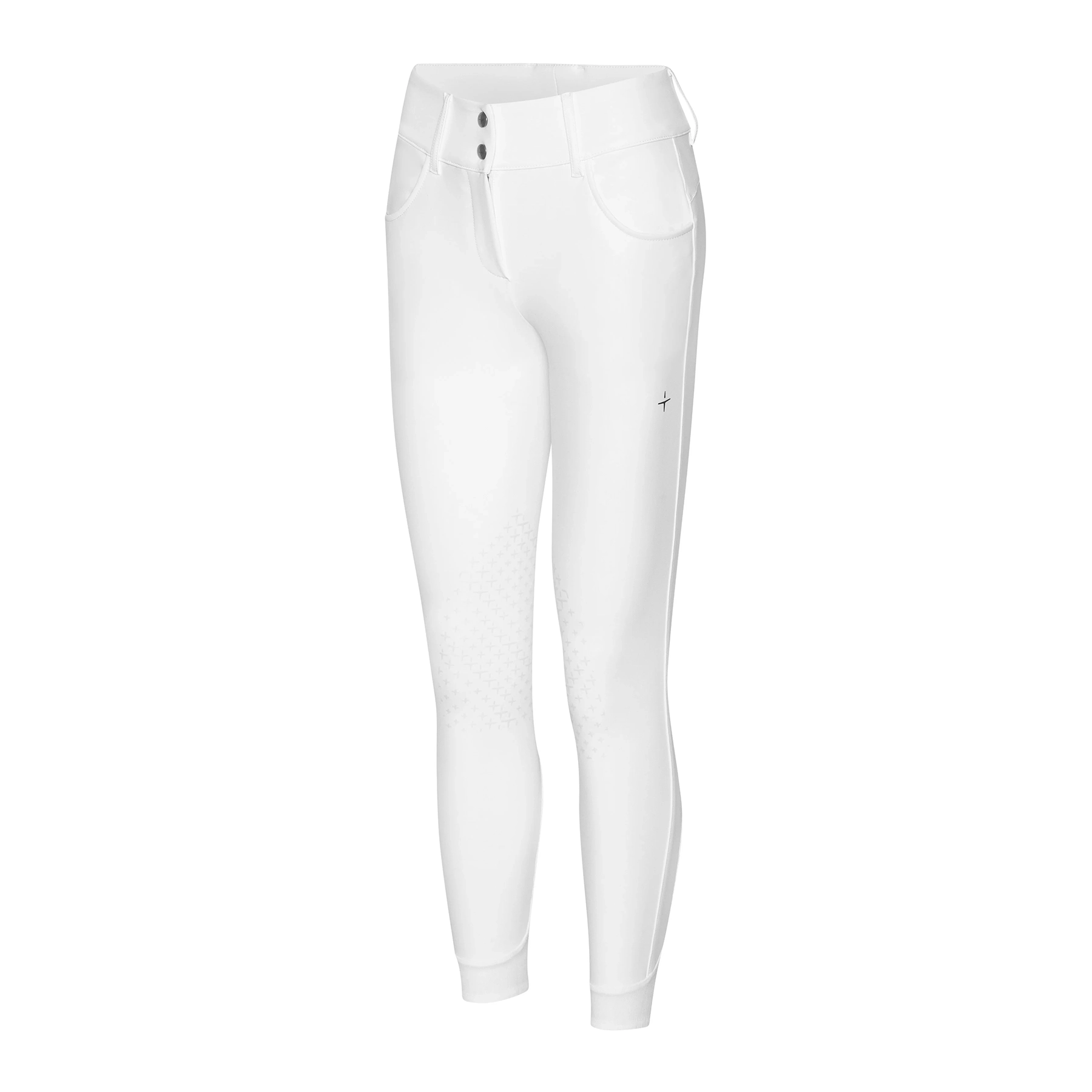Trolle Womens Athletic High Waist Knee Grip Breeches - White