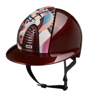 KEP Cromo 2.0 Metal Riding Helmet - Pegasus Leather - Polo Peak - Bordeaux