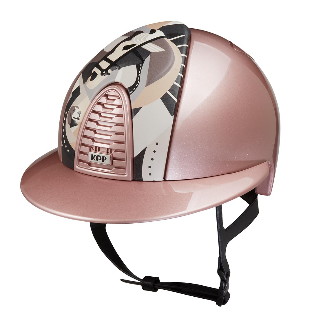KEP Cromo 2.0 Diamond Riding Helmet - Pegasus Leather - Polo Peak - Pink