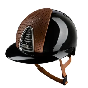 KEP Cromo 2.0 Polish Riding Helmet - Verona Beige - Polo Peak - Black/Beige Chinstrap