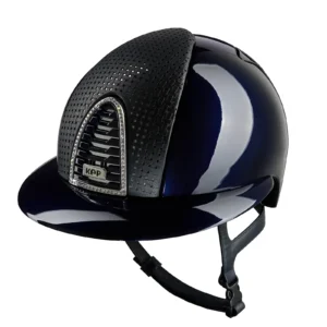 KEP Cromo 2.0 Polish Riding Helmet - Verona Blue - Swarovski Frame - Polo Peak - Navy