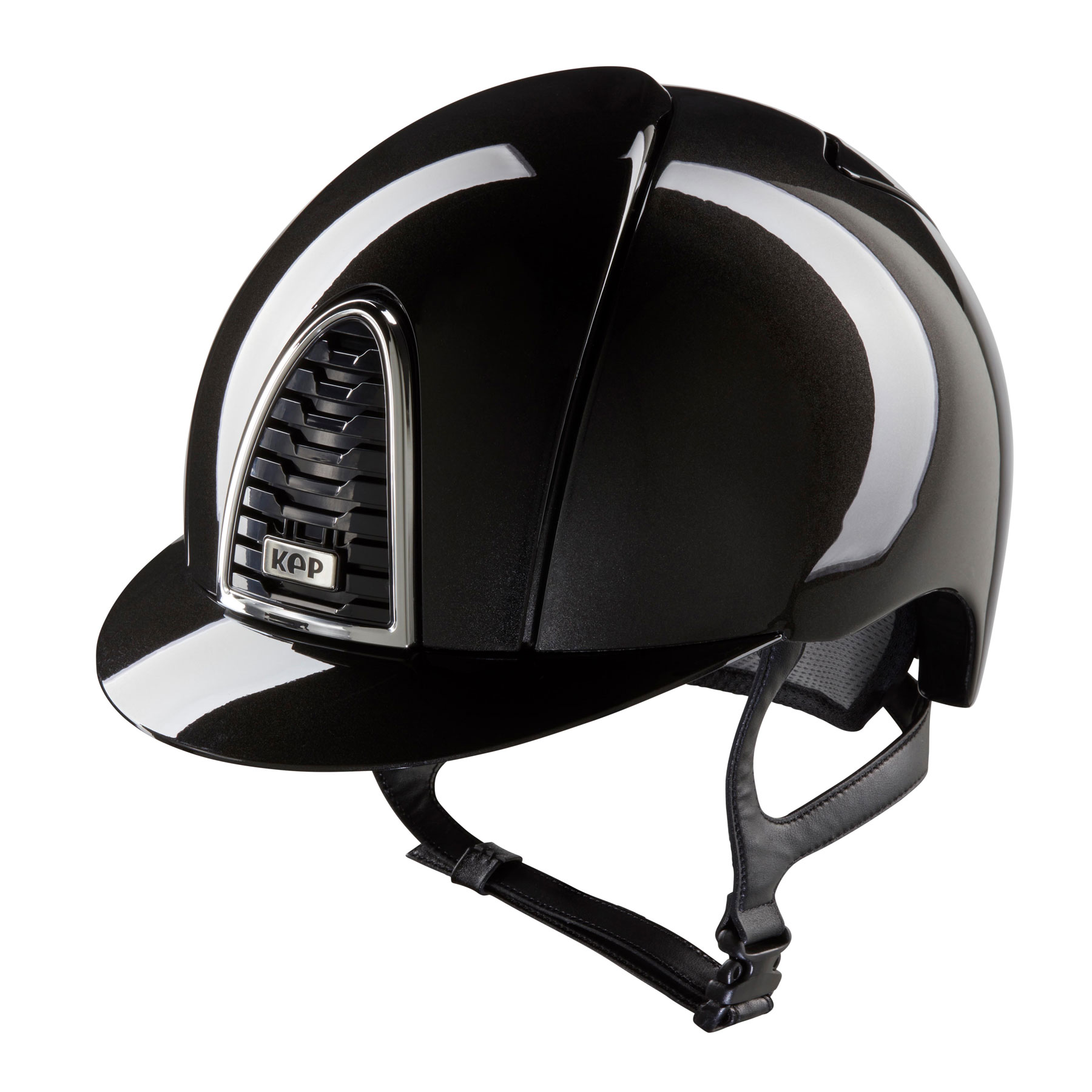 KEP Cromo 2.0 Shine Riding Helmet - Standard Peak - Black
