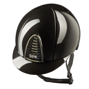 KEP Cromo 2.0 Shine Riding Helmet - Crystal Logo - Standard Peak - Black