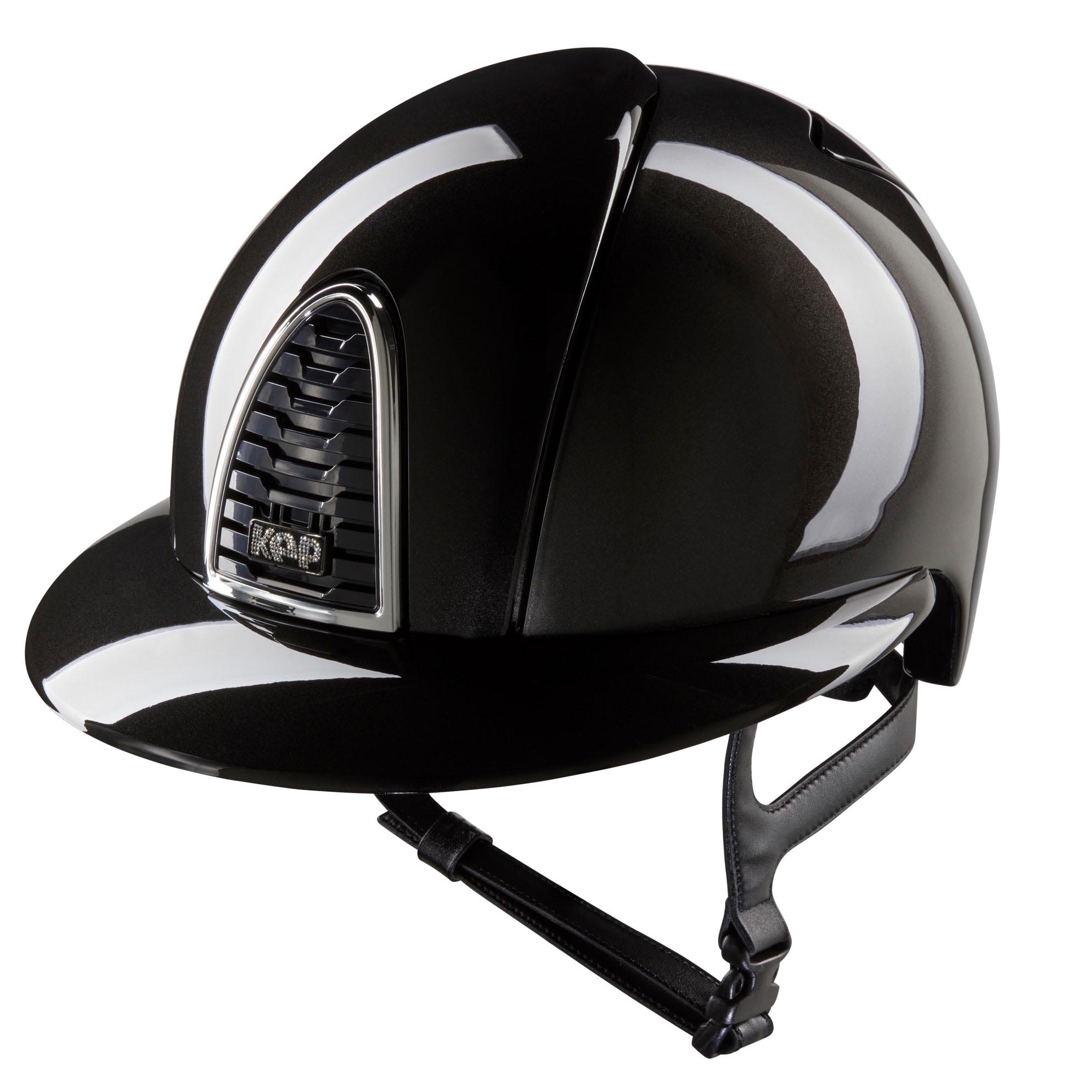 KEP Cromo 2.0 Shine Riding Helmet - Crystal Logo - Polo Peak - Black