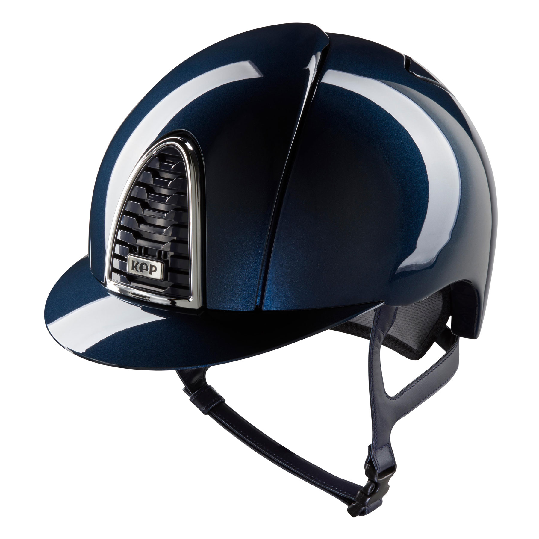 KEP Cromo 2.0 Shine Riding Helmet - Standard Peak - Navy