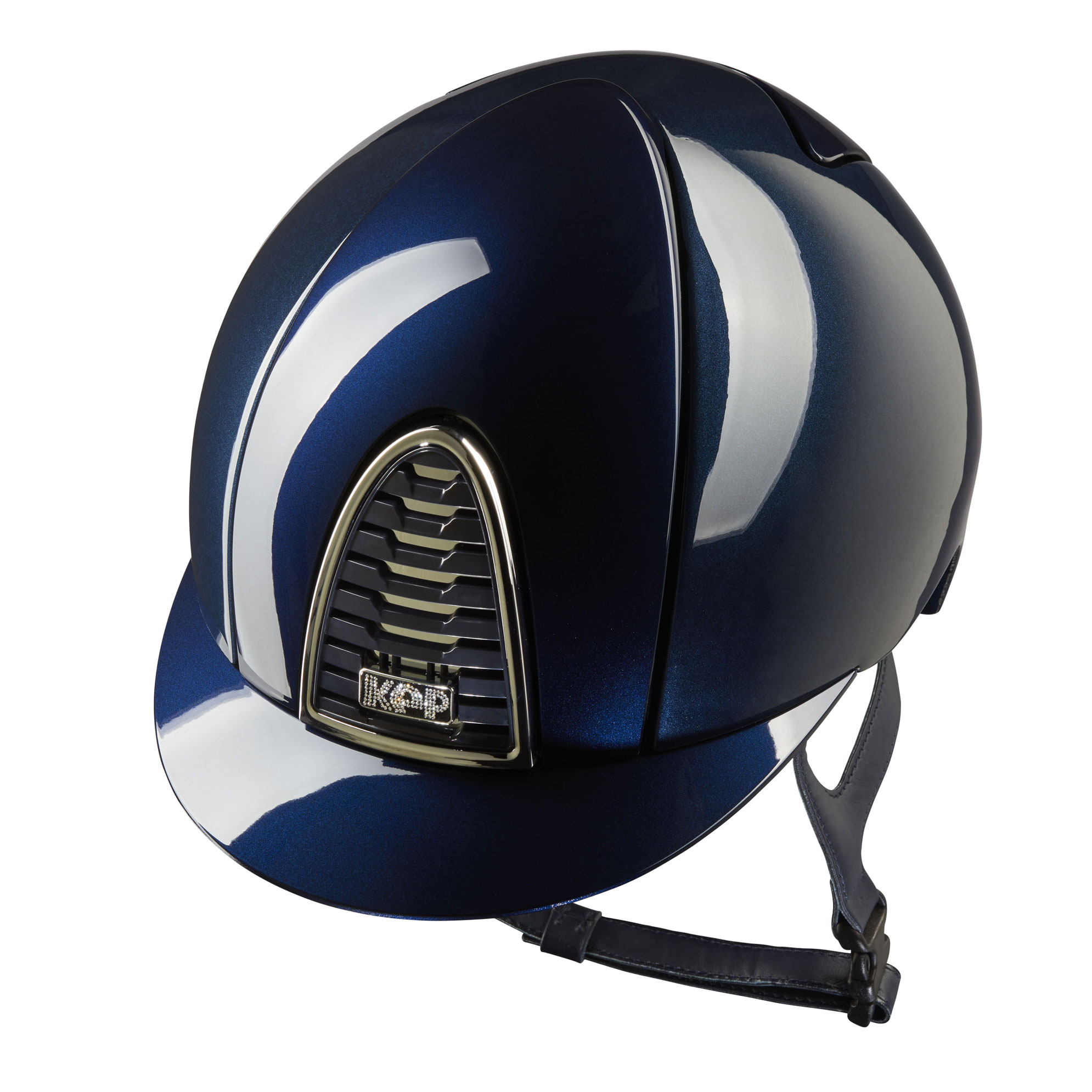 KEP Cromo 2.0 Shine Riding Helmet - Crystal Logo - Standard Peak - Navy