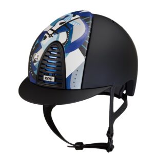 KEP Cromo 2.0 Textile Riding Helmet - Pegasus Blue - Standard Peak - Black