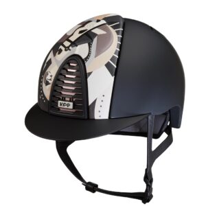 KEP Cromo 2.0 Textile Riding Helmet - Pegasus Grey - Standard Peak - Black