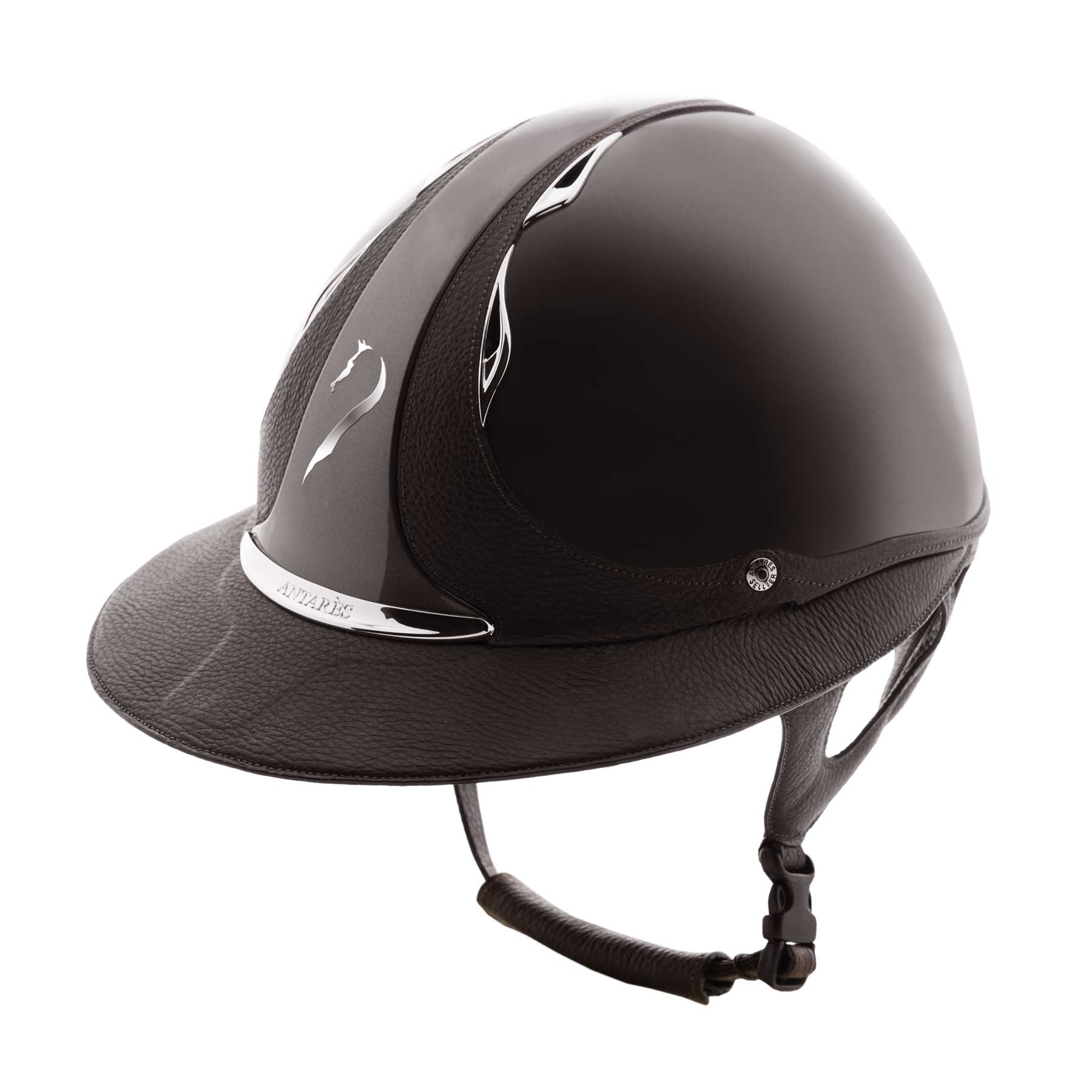 Antares Premium Eclipse Glossy Riding Helmet - Brown