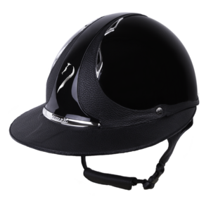 Antares Premium Eclipse Glossy Riding Helmet - Black