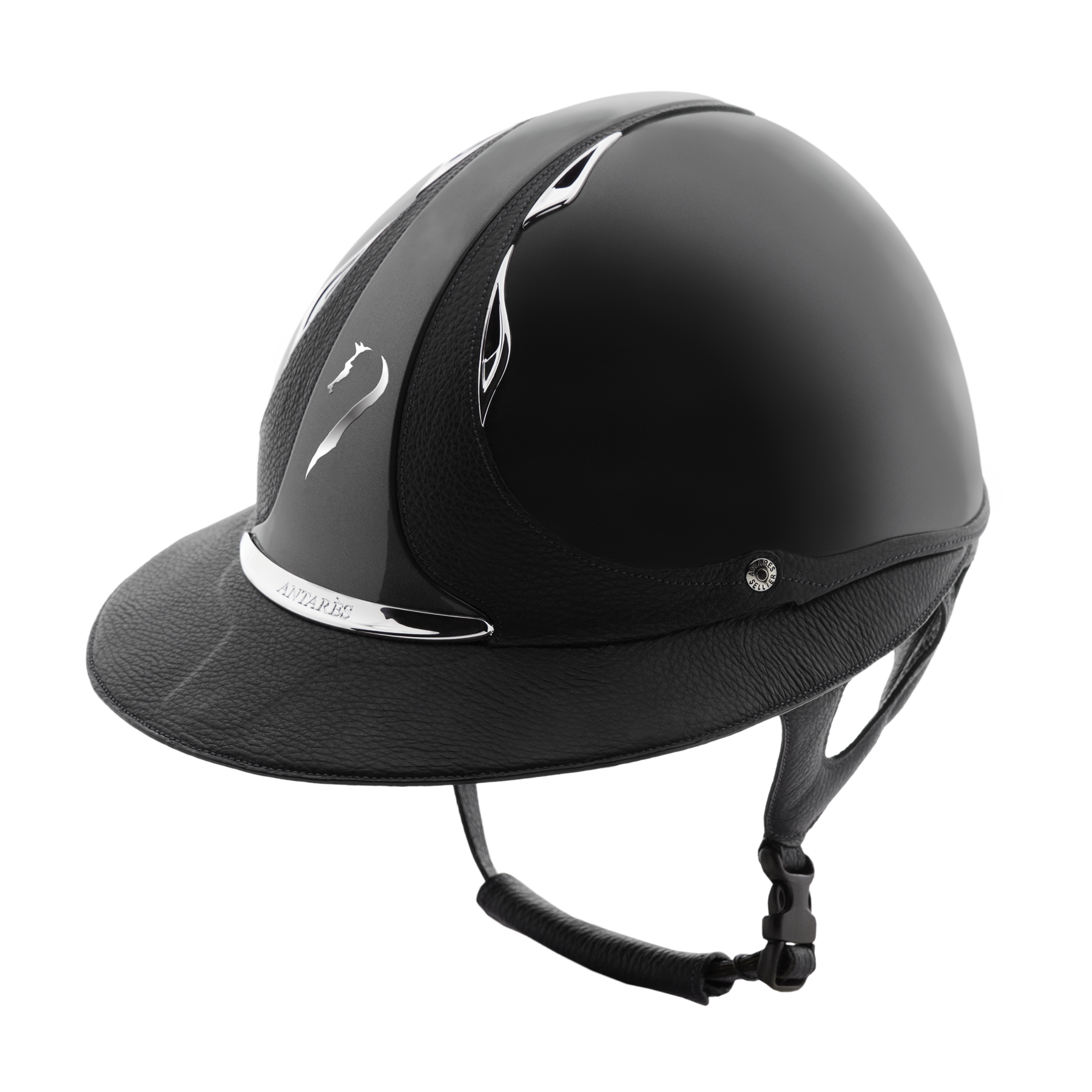 Antares Premium Eclipse Glossy Riding Helmet - Grey