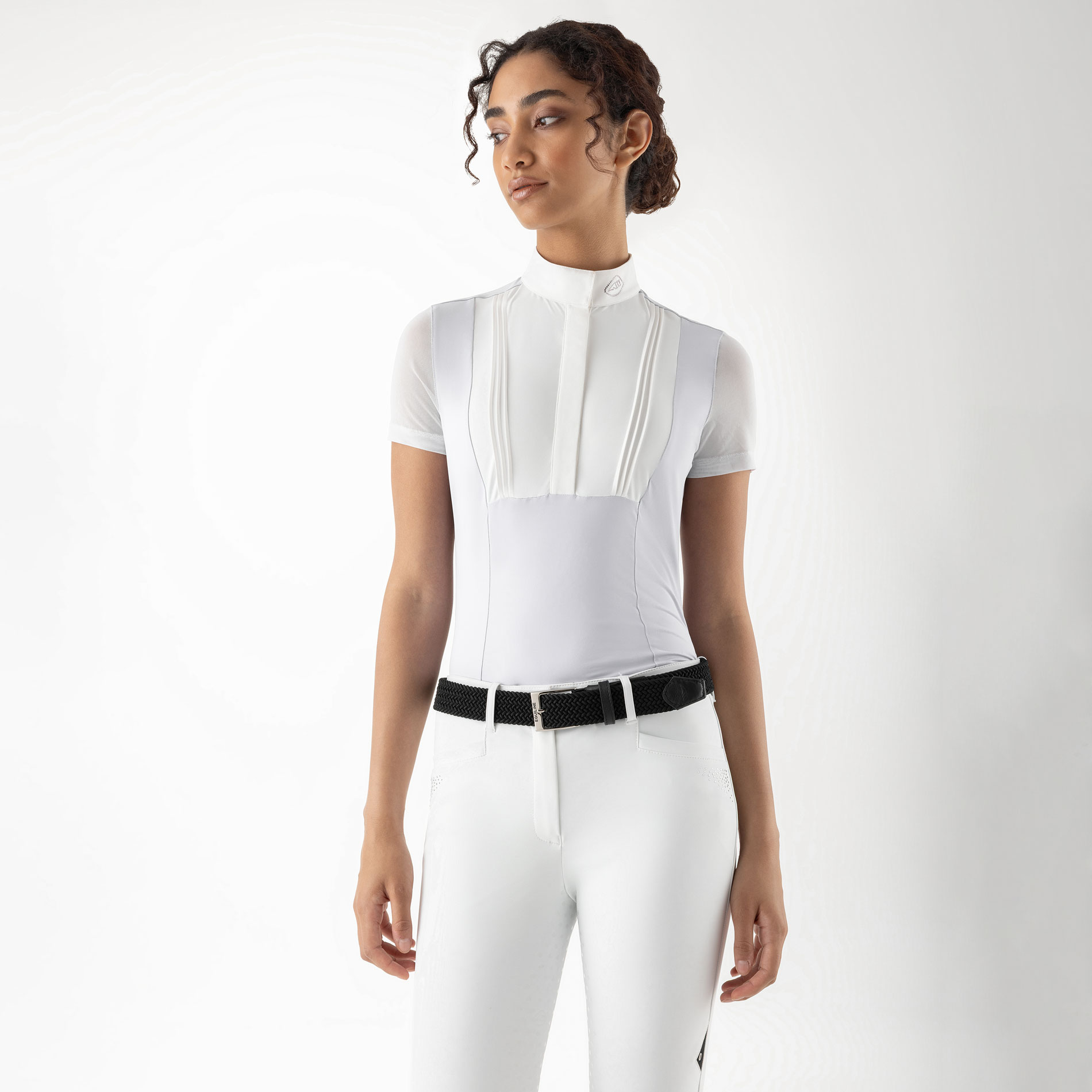 Equiline Womens Short Sleeve Competition Shirt EqGlio - White