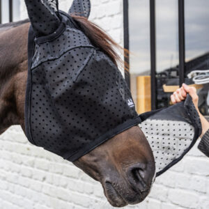 Kentucky Fly Mask Heart with Ears and Nose Net - Black
