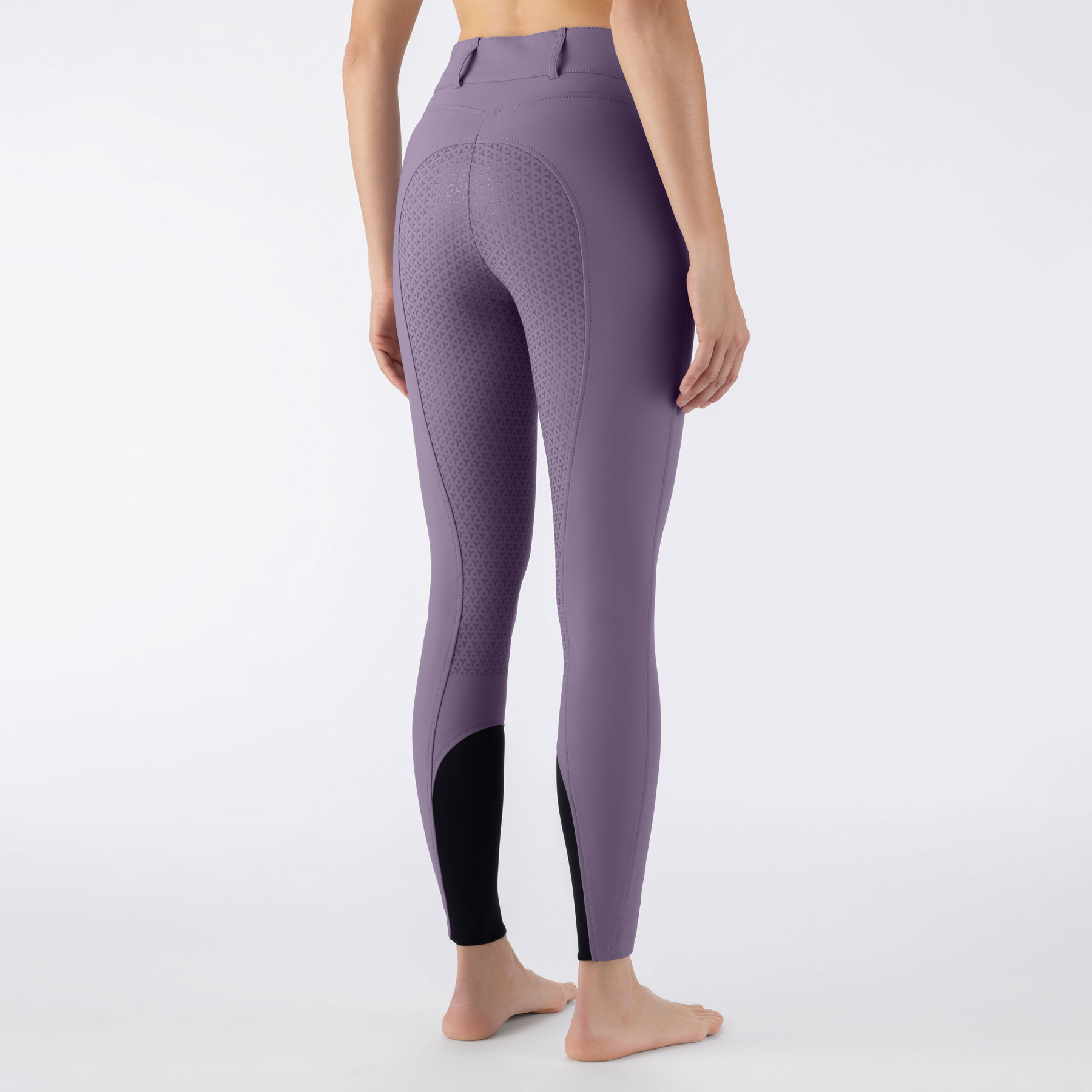 Equiline Womens High Waist Full Grip Breeches EqCrystalef - Aubergine - Image 3
