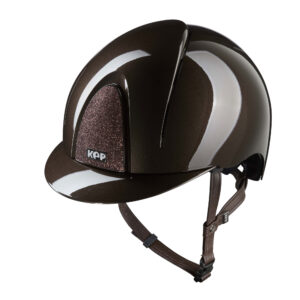 KEP Smart Nova Star Polish Riding Helmet - Standard Peak - Brown