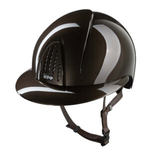 KEP Smart Nova Metal Polish Riding Helmet - Polo Peak - Brown