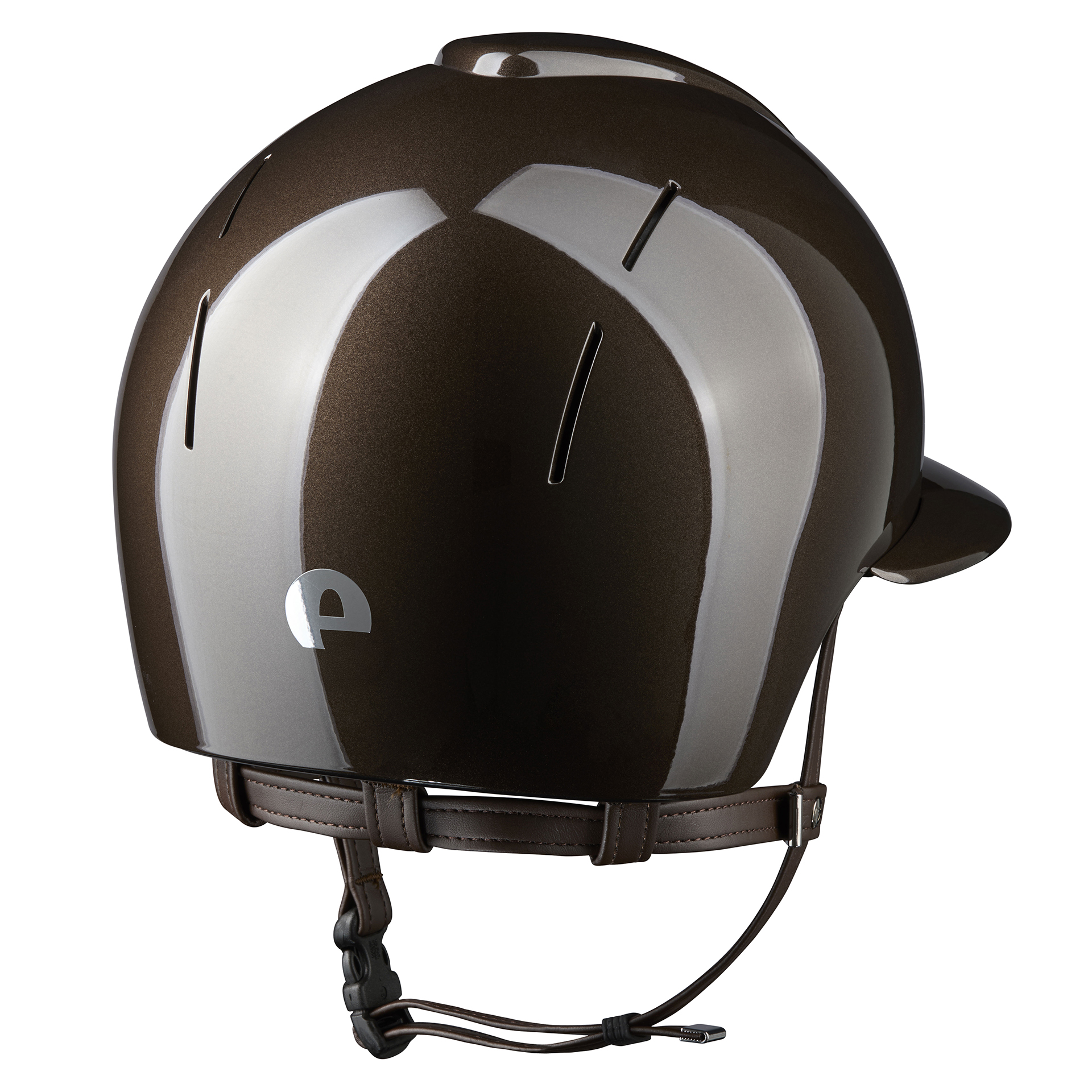 KEP Smart Nova Metal Polish Riding Helmet - Polo Peak - Brown - Image 2