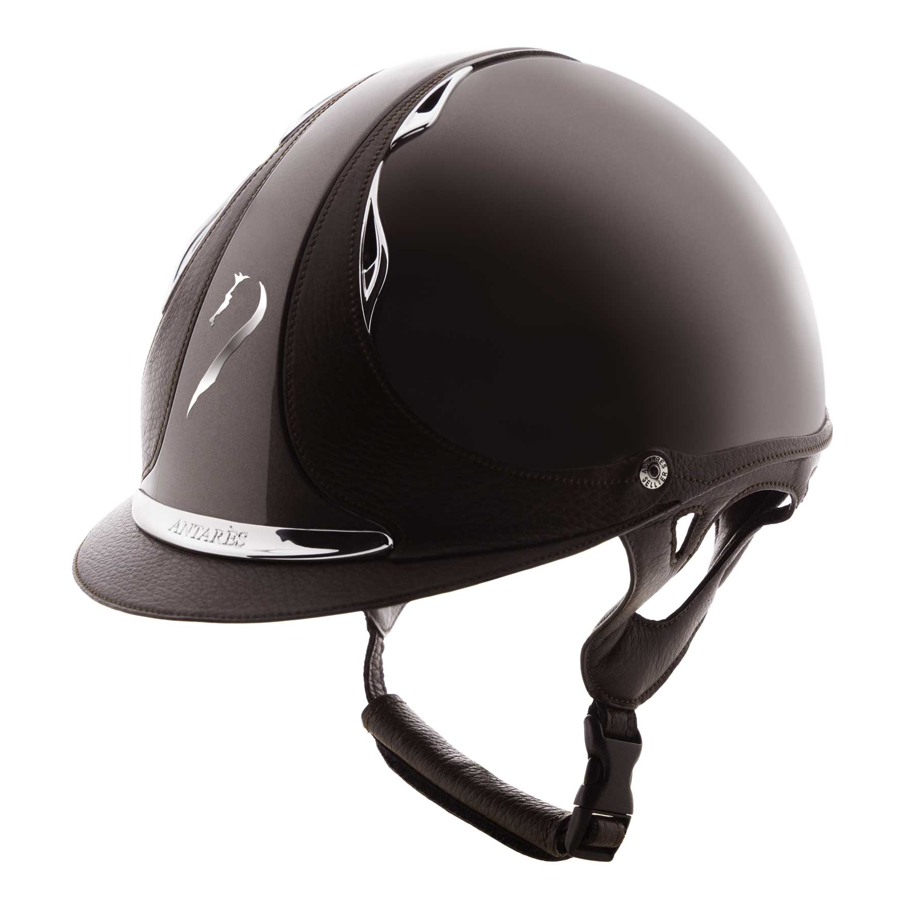 Antares Premium Glossy Riding Helmet - Brown