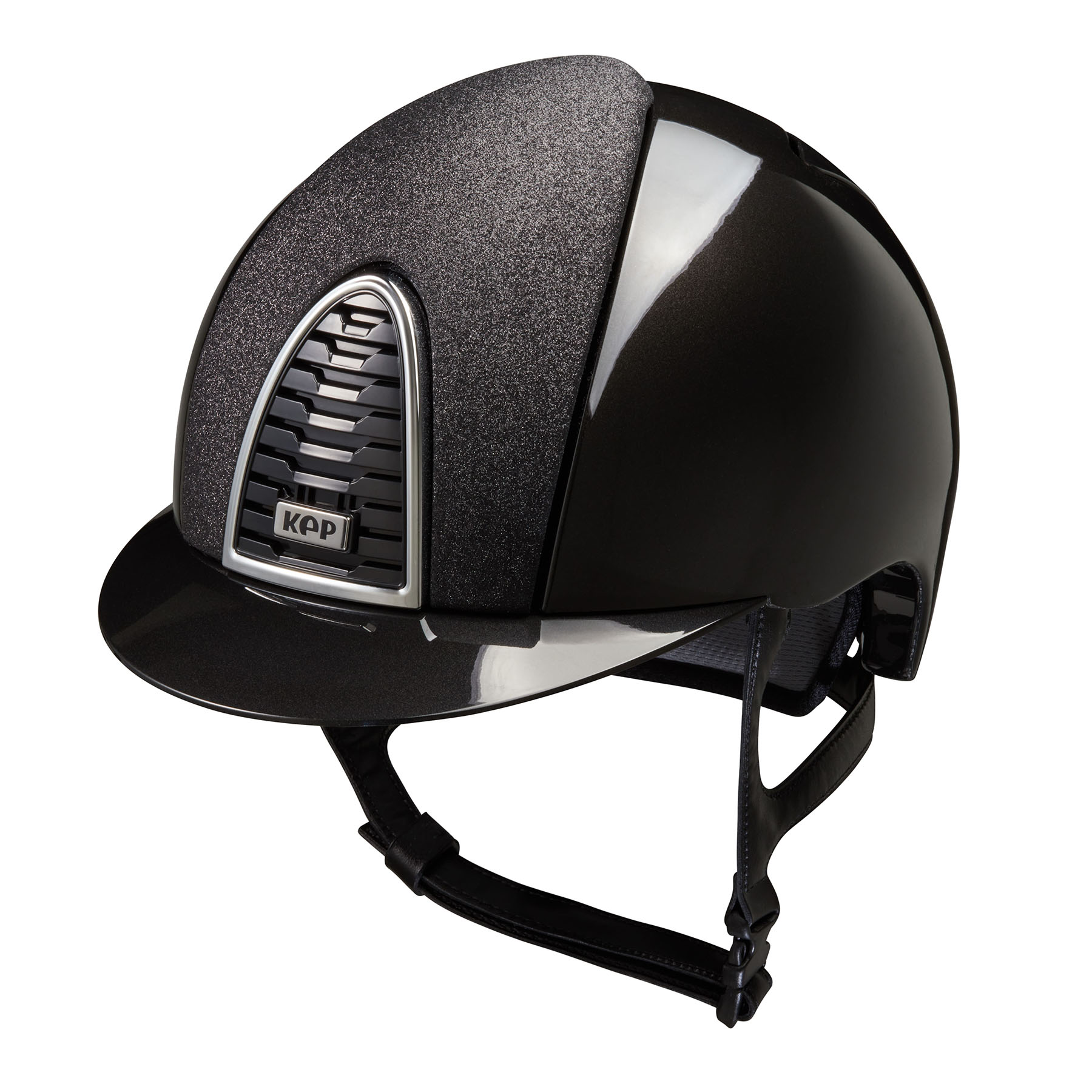 KEP Cromo 2.0 Shine Riding Helmet - Star Black - Standard Peak - Black