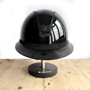 Samshield 2.0 Miss Shield Glossy Helmet - Alcantara Top - Crystal Fabric Frontal Band + Blazon - Matt 5 Swarovski Trim