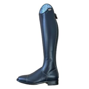 De Niro Salentino Smooth Blue Riding Boots - Ice Sky Top