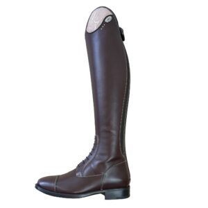 De Niro Salentino Smooth Brown Riding Boots - Regal Pink Top