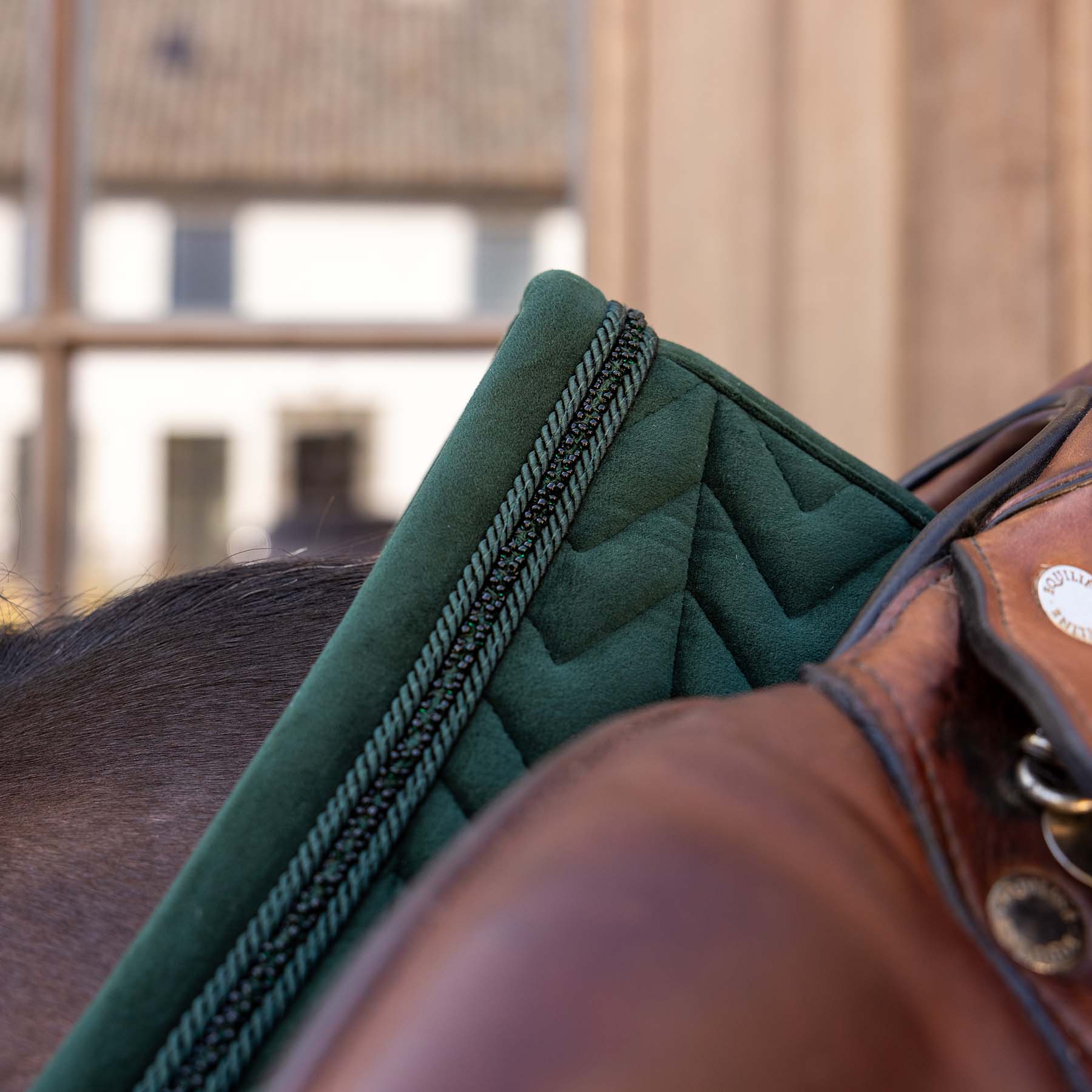Kentucky Velvet Mini Pearls Jumping Saddle Pad - Pine Green - Image 3
