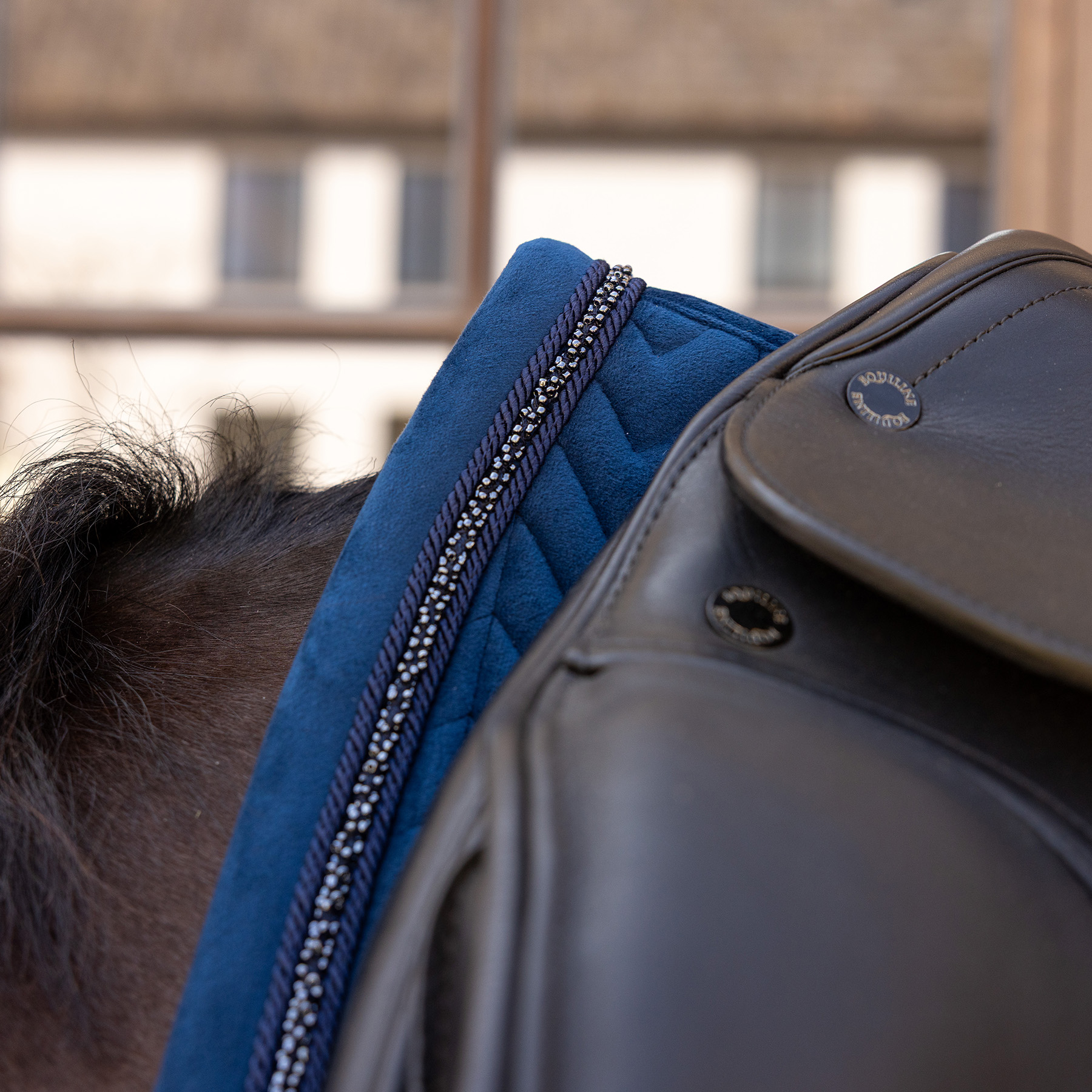 Kentucky Velvet Mini Pearls Dressage Saddle Pad - Navy - Image 3