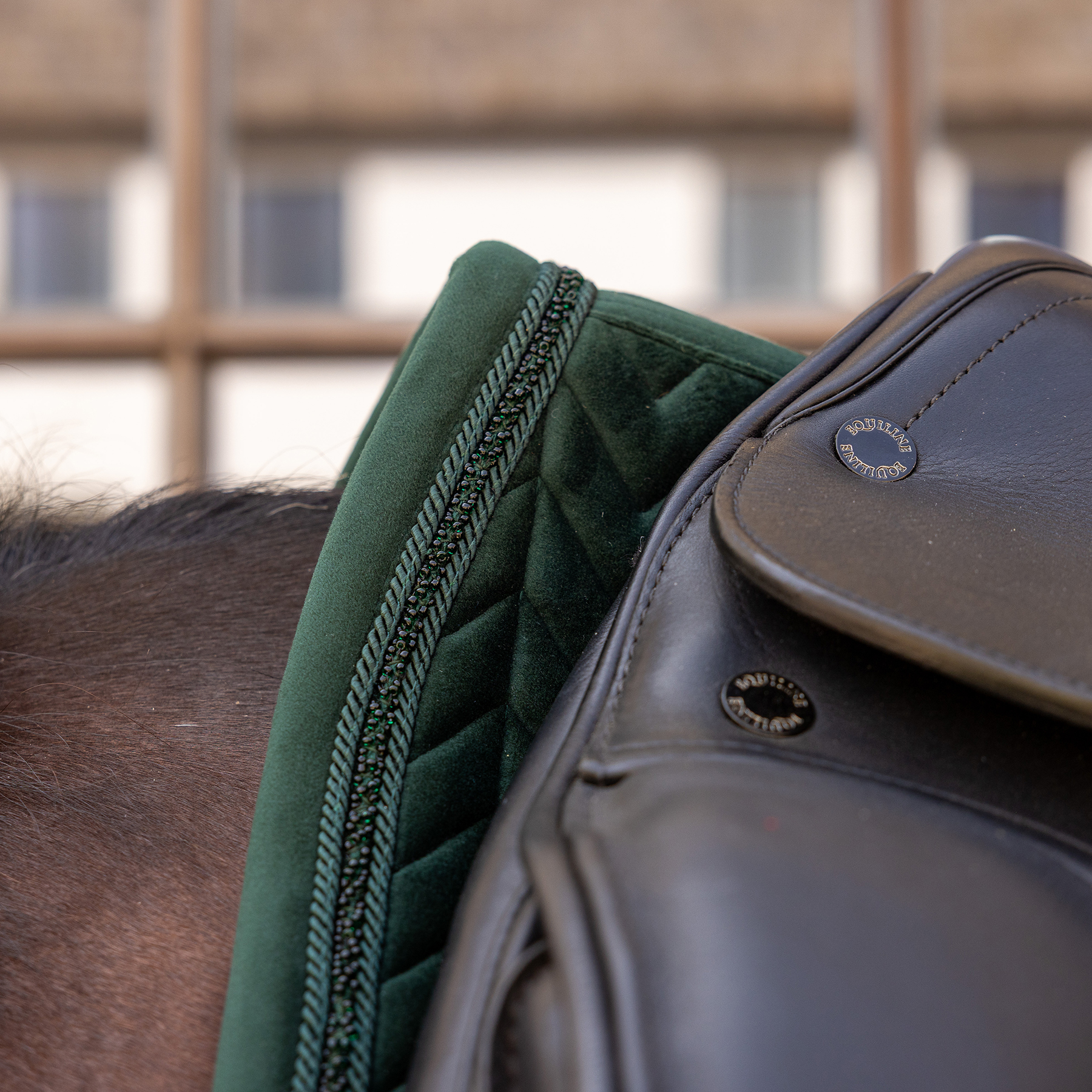 Kentucky Velvet Mini Pearls Dressage Saddle Pad - Pine Green - Image 3