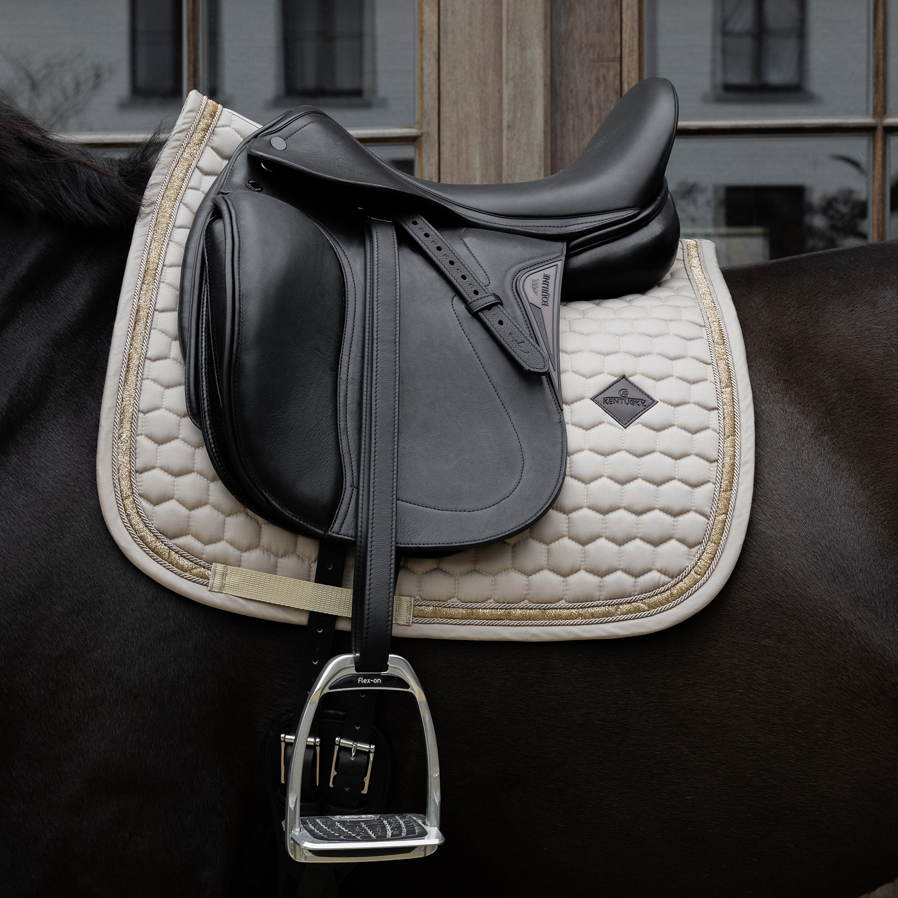 Kentucky Dressage Saddle Pad Glitter Band - Beige