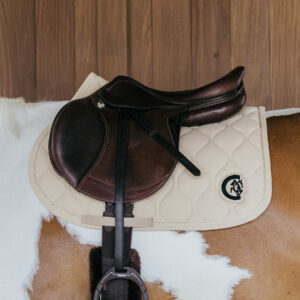 Kentucky Jumping Saddle Pad Wave 3D Logo - Beige
