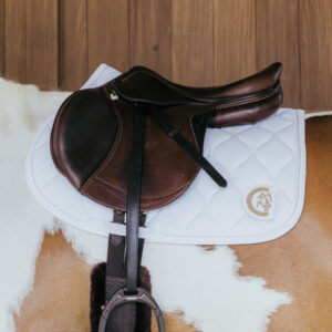 Kentucky Jumping Saddle Pad Wave 3D Logo - White