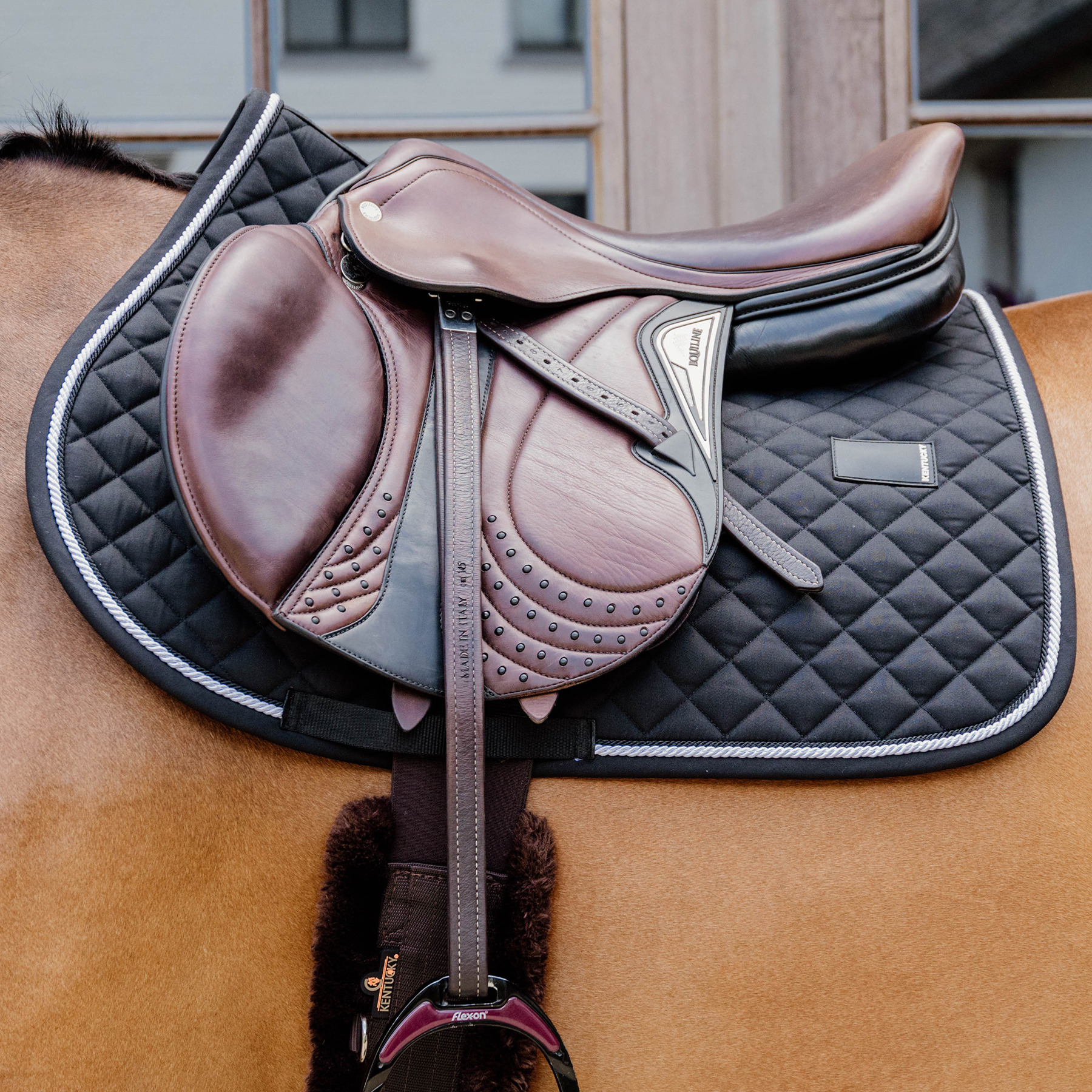Kentucky Jumping Saddle Pad Diamond Rope - Black