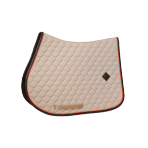 Kentucky Onion Quilt Jumping Saddle Pad with Neon Leather - Beige